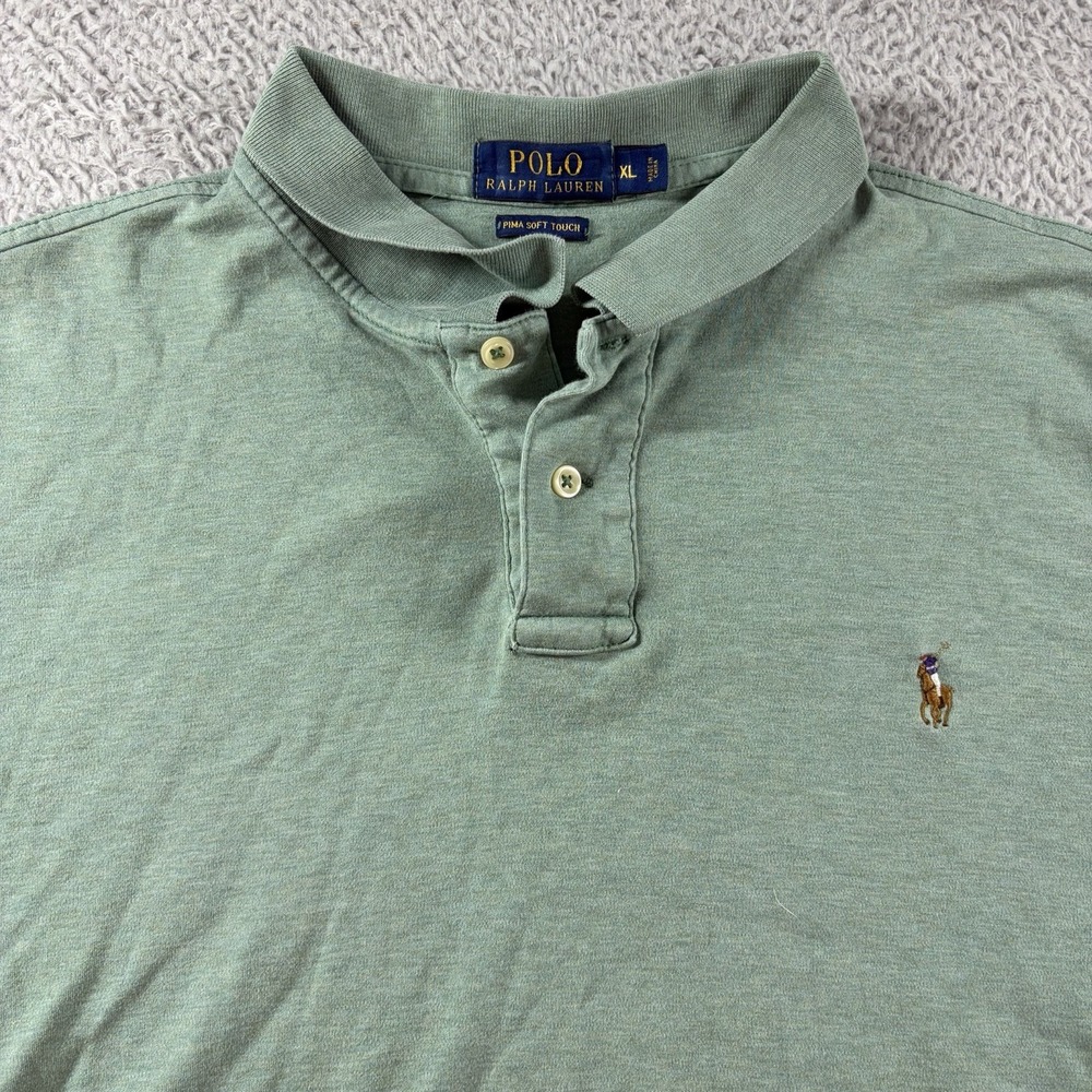 Polo Ralph Lauren Shirt Pima Soft‎ Cotton Teal Green Mens XL